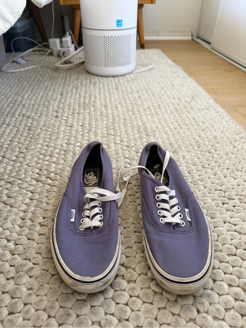 Vans Low-Top Sneakers in Purple with White Laces